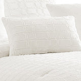 Benzara 6 Piece Cotton King Comforter Set with Fringe Details, White BM225177 White Fabric BM225177