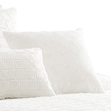 Benzara 6 Piece Cotton King Comforter Set with Fringe Details, White BM225177 White Fabric BM225177