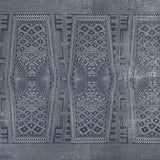 Benzara 8 x 10 Feet Fabric Rug with Batik Print Pattern and Fringes, Gray BM225506 Gray Fabric BM225506