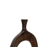 Benzara 25 Inch Cut Out Metal Vase with Narrow Neck and Mouth, Dark Bronze BM225579 Bronze Metal BM225579