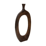 Benzara 25 Inch Cut Out Metal Vase with Narrow Neck and Mouth, Dark Bronze BM225579 Bronze Metal BM225579