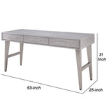 Benzara 3 Drawer Metal and Wood Rectangular Desk with Aluminum Patchwork, Silver BM225729 Silver Metal, Composite Wood BM225729