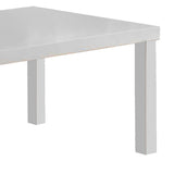 Benzara Wood and Metal Frame Coffee Table with Open Shelves, White and Chrome BM225742 White and Chrome Solid Wood and Metal BM225742