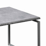 Benzara 3 Piece Faux Concrete Top Occasional Table Set, Gray and Silver BM225744 Gray and Silver Faux Concrete and Metal BM225744