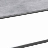 Benzara 3 Piece Faux Concrete Top Occasional Table Set, Gray and Silver BM225744 Gray and Silver Faux Concrete and Metal BM225744