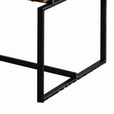 Benzara 3 Piece Wooden Top Metal Frame Occasional Table Set, Brown and Black BM225745 Brown and Black Solid Wood and Metal BM225745