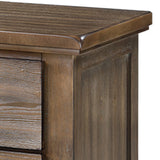 Benzara Wooden Nightstand with Chamfered Legs and 2 Spacious Drawers, Light Brown BM225825 Brown Wood BM225825