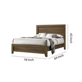 Benzara Transitional Style Wooden Eastern King Bed with Raised Molding Trim, Brown BM225936 Brown Solid Wood and Veneer BM225936