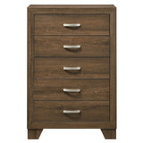 Benzara Transitional Style Wooden Chest with 2 Drawers and Metal Handles, Brown BM225940 Brown Solid Wood and Veneer BM225940