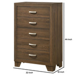 Benzara Transitional Style Wooden Chest with 2 Drawers and Metal Handles, Brown BM225940 Brown Solid Wood and Veneer BM225940