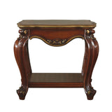 Benzara Wooden End Table with Open Bottom Shelf and Carved Details, Brown BM225947 Brown Solid Wood and Veneer BM225947