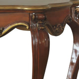 Benzara Wooden End Table with Open Bottom Shelf and Carved Details, Brown BM225947 Brown Solid Wood and Veneer BM225947