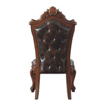 Benzara Leatherette Padded Side Chair with Button Tufted Back, Set of 2, Brown BM225956 Brown Solid Wood and Leatherette BM225956