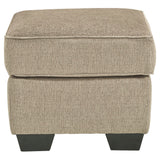 Benzara Fabric Upholstered Rectangular Ottoman with Welt Trim Details, Beige BM226048 Beige Solid Wood and Fabric BM226048