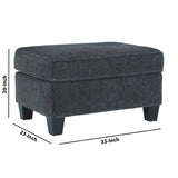 Benzara Fabric Upholstered Rectangular Ottoman with Tapered Block Legs, Gray BM226054 Gray Solid Wood and Fabric BM226054