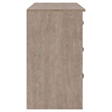 Benzara 6 Drawer Wooden Dresser with Sled Base, Beige BM226083 Beige Engineered Wood and Laminate BM226083