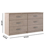 Benzara 6 Drawer Wooden Dresser with Sled Base, Beige BM226083 Beige Engineered Wood and Laminate BM226083