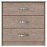 Benzara 3 Drawer Wooden Frame Chest with Sled Base, Beige BM226084 Beige Engineered Wood and Laminate BM226084