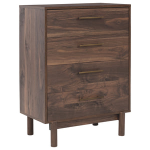 Benzara 5 Drawer Wooden Chest with Grain Details and Block Legs, Brown BM226089 Brown Engineered Wood and Laminate BM226089