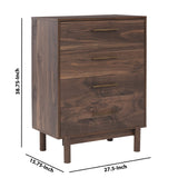 Benzara 5 Drawer Wooden Chest with Grain Details and Block Legs, Brown BM226089 Brown Engineered Wood and Laminate BM226089