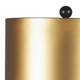Benzara Metal Frame Table Lamp with Cut Out Base, Black and Gold BM226101 Gold and Black Metal BM226101