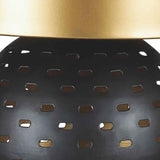 Benzara Metal Frame Table Lamp with Cut Out Base, Black and Gold BM226101 Gold and Black Metal BM226101