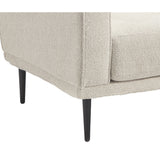 Benzara Fabric Chair with Track Style Arms and Sleek Metal Legs, Light Gray BM226118 Gray Solid wood, Fabric BM226118