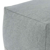 Benzara Handmade Square Shaped Pouf with Textured Details, Charcoal Gray BM226127 Gray Fabric BM226127