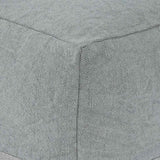 Benzara Handmade Square Shaped Pouf with Textured Details, Charcoal Gray BM226127 Gray Fabric BM226127