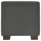 Benzara Fabric Tufted Seat Storage Bench with Block Feet, Dark Gray BM226141 Gray Solid wood, Fabric BM226141