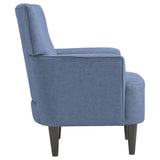 Benzara Fabric Accent Chair with Track Arms and Round Tapered Legs, Blue BM226146 Blue Solid wood, Fabric BM226146