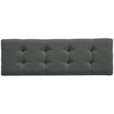 Benzara Button Tufted Fabric Accent Bench with Wooden Tapered Legs, Gray BM226157 Gray Solid Wood and Fabric BM226157