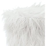 Benzara Removable Top Faux Fur Storage Ottoman with Wooden Legs , White and Brown BM226169 White Solid Wood and Faux Fur BM226169