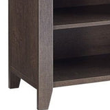 Benzara 1 Drawer Wooden TV Stand with 4 Open Compartments, Oak Brown BM226197 Brown Solid Wood, MDF BM226197