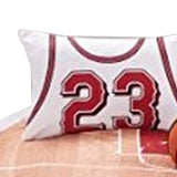 Benzara 3 Piece Polyester Twin Comforter Set with Basketball Court Print, Multicolor BM226205 Multicolor Fabric BM226205