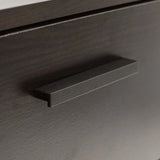 Benzara 3 Drawer Wooden Chest with Sled Base, Glossy Black BM226210 Black Engineered Wood and Laminate BM226210