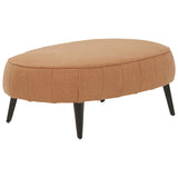 Fabric Upholstered Oversized Accent Ottoman with Metal Legs, Orange