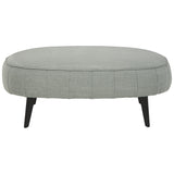 Benzara Fabric Upholstered Oversized Accent Ottoman with Metal Legs, Gray BM226436 Gray Solid Wood, Fabric, Metal BM226436