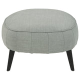 Benzara Fabric Upholstered Oversized Accent Ottoman with Metal Legs, Gray BM226436 Gray Solid Wood, Fabric, Metal BM226436