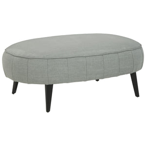 Benzara Fabric Upholstered Oversized Accent Ottoman with Metal Legs, Gray BM226436 Gray Solid Wood, Fabric, Metal BM226436