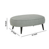 Benzara Fabric Upholstered Oversized Accent Ottoman with Metal Legs, Gray BM226436 Gray Solid Wood, Fabric, Metal BM226436