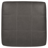 Benzara Faux Leather Upholstered Square Oversized Accent Ottoman, Gray BM226440 Gray Solid Wood, Faux Leather BM226440