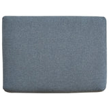 Benzara Fabric Upholstered Contemporary Ottoman with Block Feet, Blue BM226441 Blue Solid Wood, Fabric BM226441