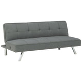 Fabric Upholstered Flip Flop Armless Sofa with Box Tufting, Gray