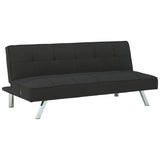 Benzara Fabric Upholstered Flip Flop Armless Sofa with Box Tufting, Black BM226468 Black Solid Wood, Metal, Fabric BM226468