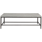 Benzara Rectangular Shape Cocktail Table with Faux Concrete Top, Gray and Black BM226531 Gray and Black Metal and Faux concrete BM226531