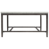 Benzara Rectangular Shape Cocktail Table with Faux Concrete Top, Gray and Black BM226531 Gray and Black Metal and Faux concrete BM226531