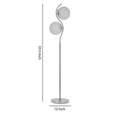 Benzara Contemporary Floor Lamp with Metal and Acrylic Ball Shades, Silver BM226573 Silver Metal and Acrylic BM226573