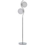 Benzara Contemporary Floor Lamp with Metal and Acrylic Ball Shades, Silver BM226573 Silver Metal and Acrylic BM226573