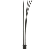 Benzara 5 Light Metal Arc Lamp with Diffuser and Dimmer Switch, Black BM226586 Black Metal BM226586